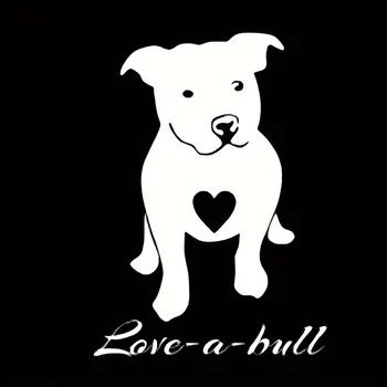 Наклейка на автомобиль Love A Bull Pitbull Pet Dog Heart Забавная Виниловая наклейка Наклейка Автомобильные Аксессуары Автомобильные Аксессуары Обои