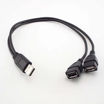 Адаптер питания USB A-Male-2 A-Female Конвертер USB 2.0 Male-Dual Y Splitter Кабель-Удлинитель для зарядки постоянным током L1