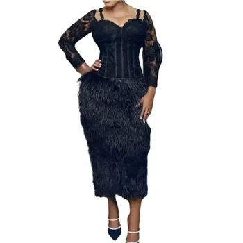 S-4XL Черные африканские платья для женщин, Элегантное Африканское длинное платье Макси с кисточками и длинным рукавом в африканском стиле, Дашики, одежда для Африки