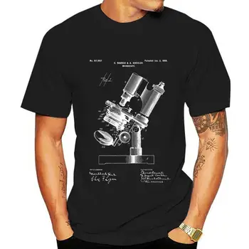 Футболка с микроскопом Bausch Koehler, футболка для биолаборатории, подарок учителю естествознания, футболка по биологии
