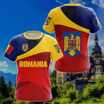 Футболки унисекс с изображением эмблемы Румынии, Летние свободные футболки оверсайз, повседневные топы с коротким рукавом для взрослых и детей