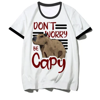 футболка capibara мужская уличная одежда забавная футболка мужская одежда с рисунком аниме манги