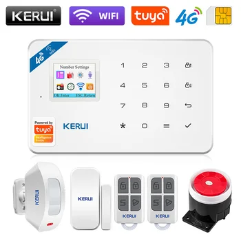 KERUI W184 Tuya Умный дом, Wi-Fi, GSM, 4G Сигнализация, домашняя охранная сигнализация, управление приложением, датчик движения, 6 языков, Гараж