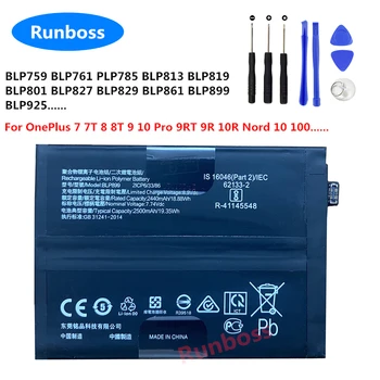 Оригинальный аккумулятор для Oneplus Nord N10 N100 3 3T 5 5T 6 6T 7 7T 8 8T 9 9RT 9R Pro 10R BLP637 BLP657 BLP685 BLP699 BLP743 BLP745