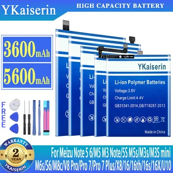 YKaiserin Аккумулятор для Meizu Note 5 6/M5 M3 Note/5S M5s/M3s/M3S mini/M6s/S6/M8c/V8 Pro/Pro 7/Pro 7 Plus/X8/16/16th/16s/16X/U10