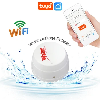 Умный детектор утечки воды WiFi TUYA, Датчик утечки при наводнении, Сигнализация полной подачи воды, приложение Smart Life для удаленного мониторинга