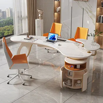 Легкий роскошный письменный стол rock board, современный простой письменный стол, дизайнерский домашний компьютерный стол для кабинета высокого класса creative arc