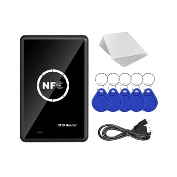 RFID NFC Копировальный аппарат Дубликатор 13,56 кГц Брелок NFC Считыватель смарт-карт Писатель 13,56 МГц Зашифрованный программатор USB UID T5577
