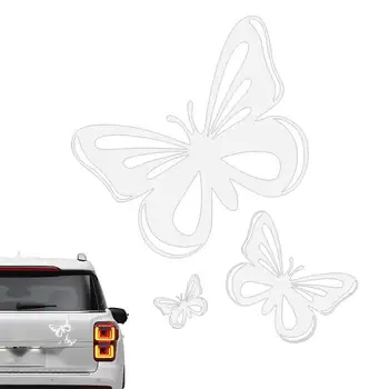 Универсальная наклейка на автомобиль с бабочкой, Автомобильные Наклейки, Модные Виниловые наклейки Для укладки автомобилей, Черно-Белая Защита От Солнца, Водонепроницаемые Аксессуары для автомобиля
