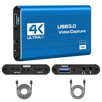 Карта Видеозахвата 4K 1080P USB3.0 OBS Recorder 4K60 Конвертер 30 Гц Поддержка Микрофонного Видеорегистратора