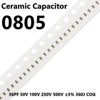 (50шт) 0805 36PF 50V 100V 250V 500V ± 5% Керамические конденсаторы 360J COG 2012 SMD
